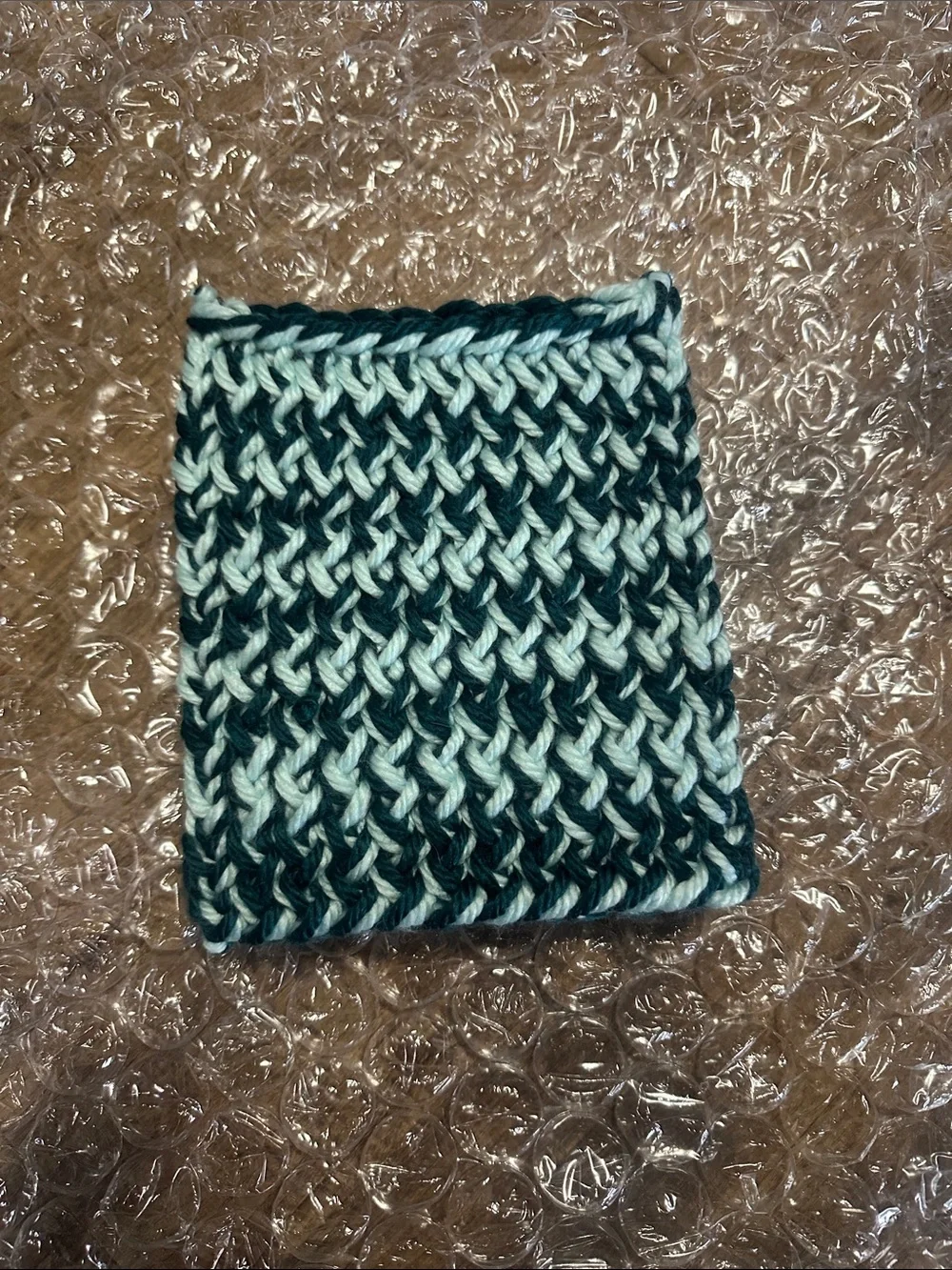 Handmade Knit Kitchen Hotpads in Teal & Turqoise